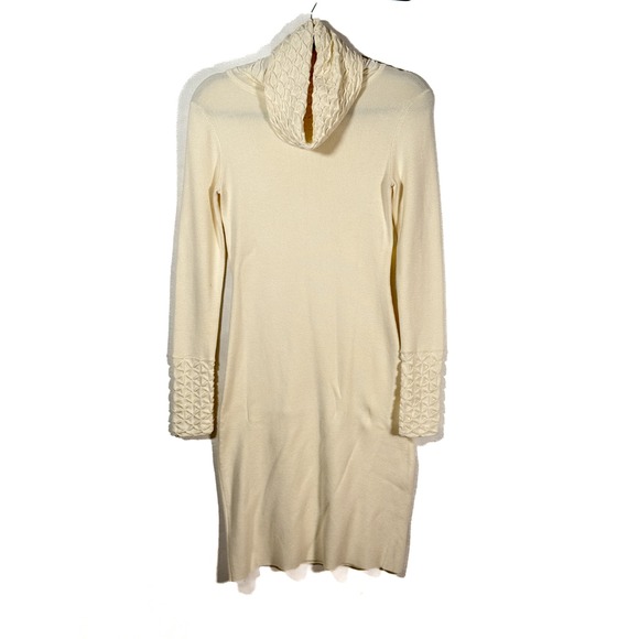 Moda International Cream Cowl Neck Long Sleeve Knit Sweater Dress - Picture 1 of 3